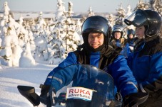 Hunting aurora with reindeer in Lapland